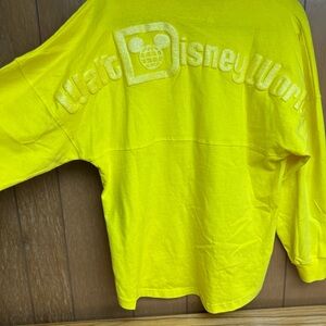 Walt Disney World Yellow Long Sleeve ShirtXS Embossed Logo Crewneck Disney Parks